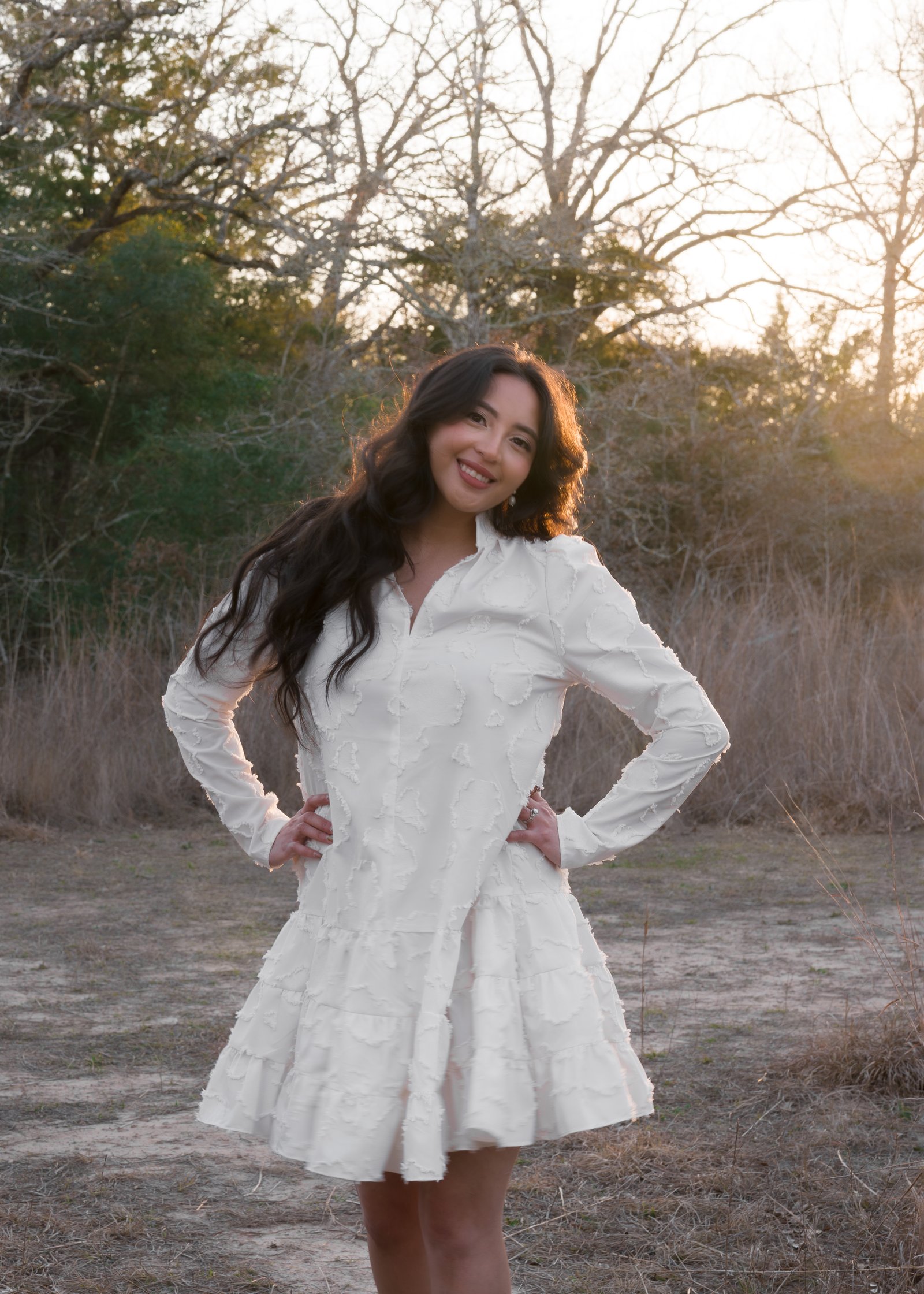 Teresa Vitela The Legacy - fine art birthday portrait woman in white gown soft flash fill golden light Texas